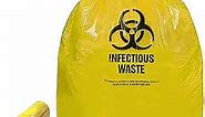 Resilia Medical - Biohazard Bags - For Infectious Waste Disposal, Meets DOT ASTM Standards for Hospital Use, Yellow, 33 Gallon, 29x43 Inches, 25 Bags