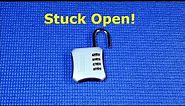 (200) Master Lock 653D - Stuck open! How to recover your lost combination