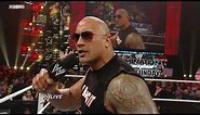 The Rock returns to WWE to host WrestleMania XXVII: Raw, February 14, 2011