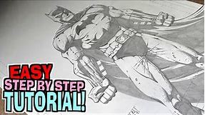How To Draw The Batman *Easy Step By Step TUTORIAL!* 🦇