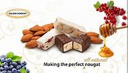 Golden Bonbon Italian Soft Almond Nougat Candy, Individually Packed Chewy Gluten Free Nougat, Original Full of Almonds, Halal Candy 2.5 Ounces
