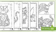 Cat Mindfulness Colouring Pages