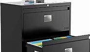 TOPKEY 2 Drawer File Cabinet with Lock Metal Filing Storage Cabinets for Home Office, Lateral File Cabinet for Letter/Legal A4 Size, Locking Horizontal Filing Cabinet with Card Slot