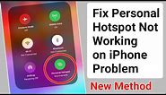 iPhone Hotspot Not Working 2024 | How to Fix Personal Hotspot Not Working On iPhone Problem Solve