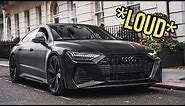 *LOUD* STRAIGHT PIPED 800+ HP Murdered 2021 RS7 C8 Terrorizes LONDON! Pops, bangs and accelerations!