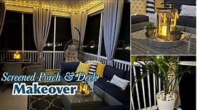 SPRING/SUMMER SCREENED PORCH & DECK MAKEOVER |DIY CURTAIN RODS|KGORGE CURTAINS