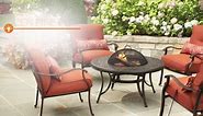 Hampton Bay Sadler 30 in. x 19 in. Round Steel Wood Burning Fire Pit in Rubbed Bronze OFW284R-HD