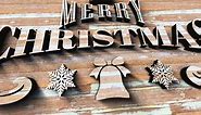 Merry Christmas 3D wood text texture cinematic title