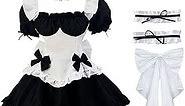 GYATSOCYG Lolita Princess Dress, Classic Black and White Lolita Maid Outfit, Maid Costume (Asia 2XL(US-M))