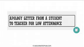 How to Write an Apology Letter to Teacher for Poor Attendance in College