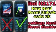 itel it2171 New Hard Reset Password Unlock Code ok
