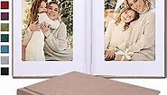 Small 4x6 Photo Album with Writing Space Holds 20 Photos Ideal for Wedding Theme-Album and Baby Photo Album (Beige)