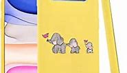 LuGeKe Cute Elephant Print Phone Case for Samsung Galaxy S9 Plus Silicone Cases Elephant Family Pattern Cover Anti-Scratch Flexible Yellow Skin Frame (Cartoon Elephant Family)