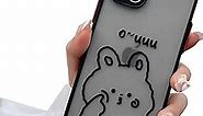 Axulimin for iPhone 13 Mini Case Cute Kawaii Bunny Rabbit Clear Frosted Phone Case for Kids Girls Teen Girls Women - 5.4 Inch