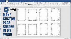 How to Make Custom Page Border Design in Ms Word || Page Border Design for Project