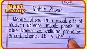 Write an Essay On Mobile Phone in English I Mobile Phone Essay I Paragraph on Mobile Phone