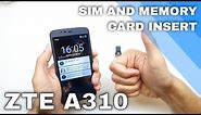 ZTE BLADE A310 - How to Insert SIM card and Micro SD card in ZTE