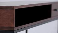 Simpli Home Riordan Solid Mango Wood TV Media Stand in Russet Brown For TVs upto 66 inches