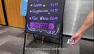 LED Message Board 32" x 24" Self-Standing LED Signs, Menu Board with Adjustable Height, Aluminum Frame, For Stores, Bars, Restaurants, Plug In or Compatiable with Power Bank