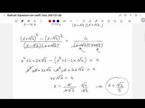 Equazioni con coefficienti irrazionali (A2-C2-L8)