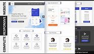 Complete Responsive App Landing Page Website Design [ HTML CSS JS ] - Step By Step