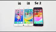 iPhone 6 Vs 8 Vs Se 2 in 2023 - SPEED TEST | iOS 12 Vs 16 Vs 17