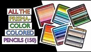 Complete List of 150 Prismacolor Premier Colored Pencils Names in Color Order