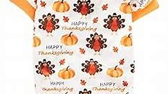 Turkey Pumpkin Dog Thanksgiving Pajamas Fall Dog Clothes Outfit Onesie PJS for Pet Dogs Onesie PJS, Back 23" XLarge
