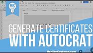 Generating Certificates Automatically from Google Forms with Autocrat