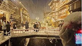 4K・ Heavy Snow in Ginzan Onsen, Japan