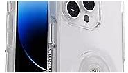 OtterBox iPhone 14 Pro (ONLY) Otter + Pop Symmetry Series Clear Case - CLEAR , integrated PopSockets PopGrip, slim, pocket-friendly, raised edges protect camera & screen