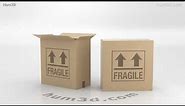 Cardboard Box 3D model by Hum3D.com