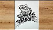 How to Draw a Frog Step by Step | Realistic Frog Drawing Tutorial