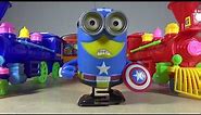 Lots Of Minion Toys Thor Captain America Hulk Batman Iron Man Spiderman Avengers w/ Colorful Trains