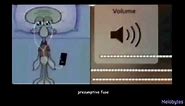 Squidward crying with airpods in melobytes