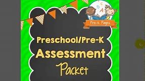 Preschool Assessment Forms