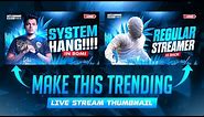 Make This Trending 🔥 Live Stream Thumbnail for Gaming Channel | BGMI / PUBG Live Stream Thumbnail