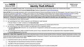 IRS Form 14039 walkthrough (Identity Theft Affidavit)