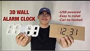 (2024) LED Hanging Wall Clock 3D Modern Digital Alarm Clock Table Watch | Unboxing Set Up Tutorial