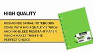 Rosmonde Spiral Notebook, 12 Pack, 1 Subject, College Ruled, 70 Sheets, 8 x 10-1/2", 3 Hole Punched, Bulk College Ruled Spiral Notebook for School, Single Subject Spiral Notebook Bulk, Assorted Colors