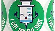 I Got My Flu Shot Sticker - 1.5 inch. Round Green Dot Flu Shot Badge I Got Vaccinated Stickers for Medical Healthcare School Pharmacy Labels Patient Doctor Nurse Stickers - 300 Labels, 1 Roll