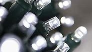 Wintergreen Lighting 50 5mm LED Cool White Christmas Lights, 6 Spacing, 25' White LED Christmas Lights Outdoor Tree Lights Holiday Lights Mini Lights Party House Bedroom String Lights