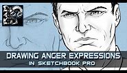 How to Draw Comics - Angry Man's Face - Art Tutorial - Video