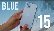 New BLUE iPhone 15 Plus Unboxing 💙☁️