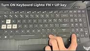 How to Turn On/Off Keyboard Lights on ASUS TUF Gaming laptop