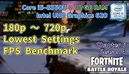 Core i5-8350U + UHD Graphics 620 | Fortnite BR Chapter 5 Season 1 | 720p Lowest Settings