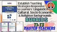 COT RUBRICS II Establish Strategies Responsive to Learners' Linguistic & Diverse Background