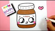 How To Draw Cute Kawaii Nutella Jar step by step - EASY