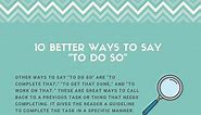 10 Better Ways to Say "To Do So" (Formal Synonym)