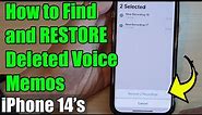 iPhone 14/14 Pro Max: How to Find and RESTORE Deleted Voice Memos
